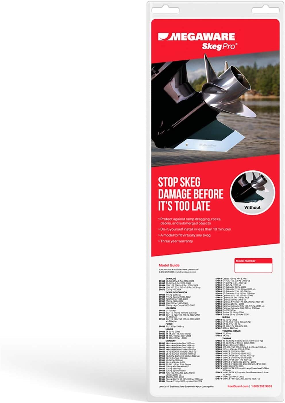 MEGAWARE SkegPro, Skeg Protector, fits Evinrude, Suzuki, Yamaha - The Online Fishing Store