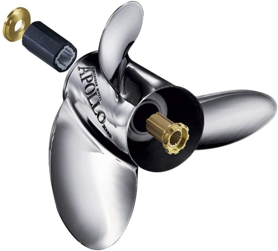 Michigan Wheel 993405 Apollo D - Series 3 - Blade Stainless Steel Propeller - RH, 10 - 3/4" Diameter x 12" Pitch - The Online Fishing Store