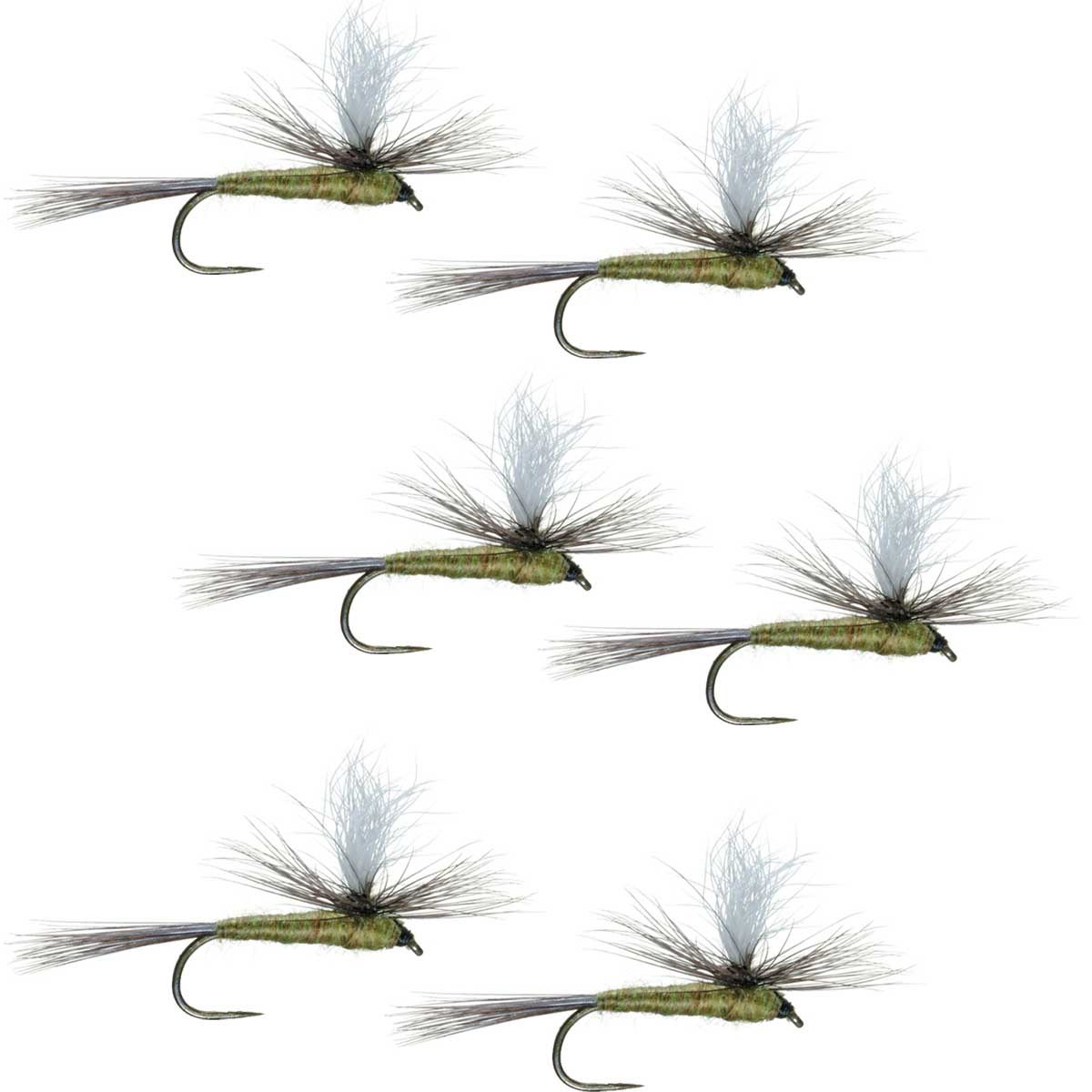 Barbless Parachute Blue Winged Olive BWO Dry Fly - 6 Flies Size 14