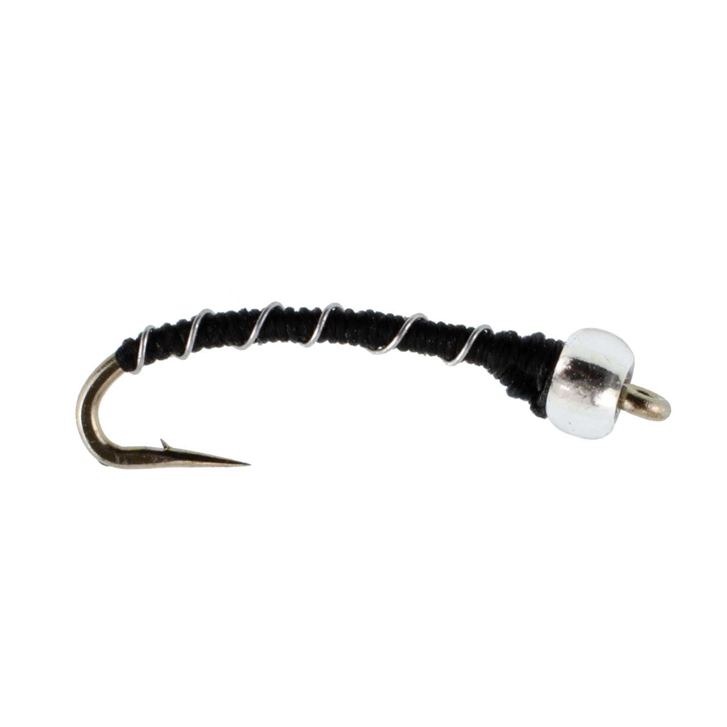 3 Pack Black Mercury Midge - Glass Bead Head Flies Size 18