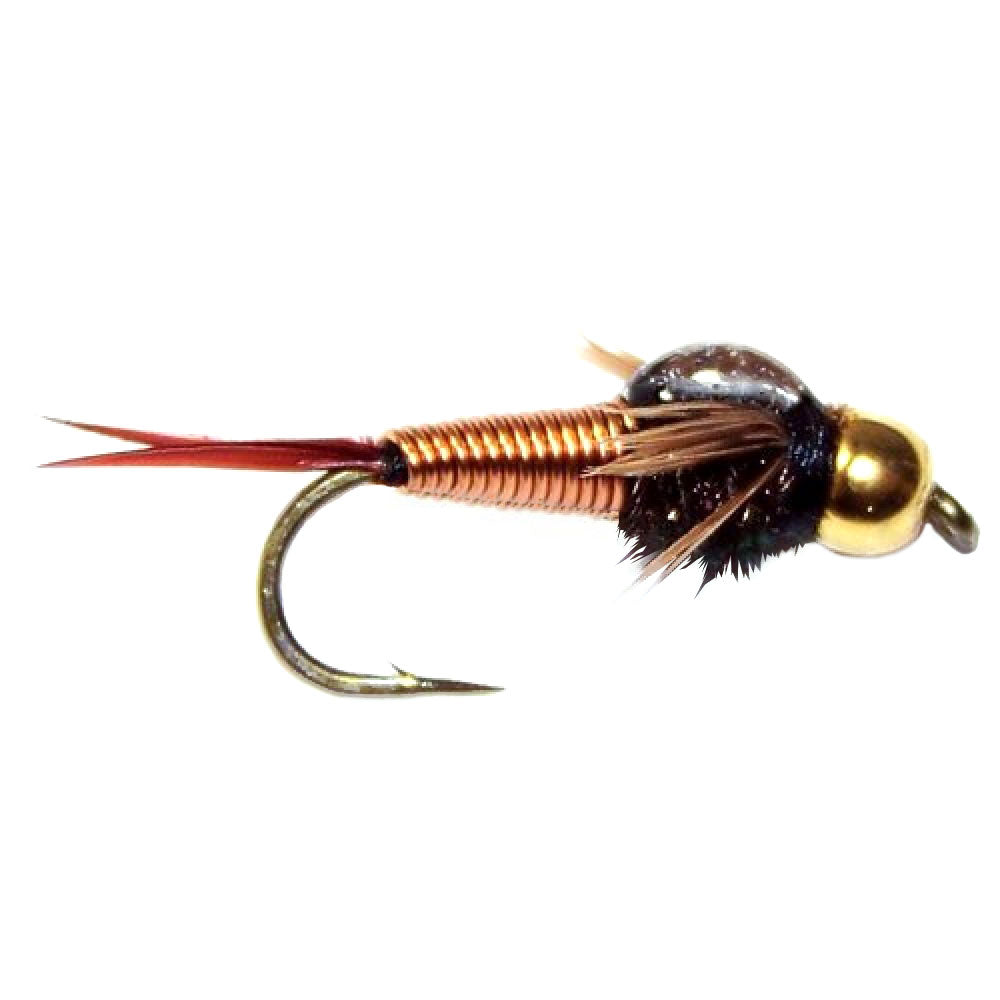 Bead Head Copper John Nymph 12 Flies - Size 22