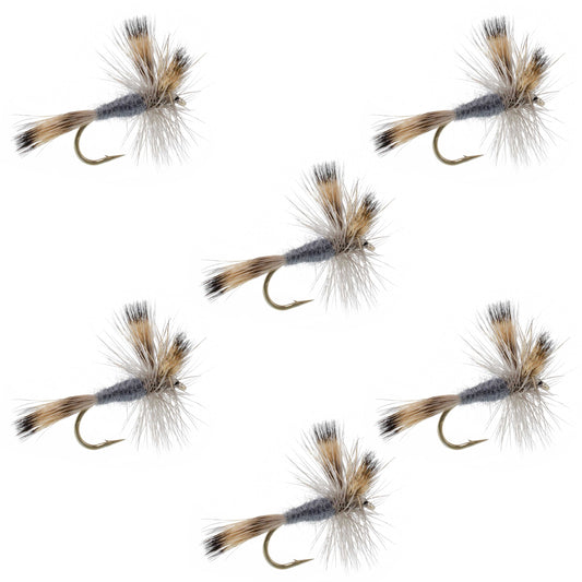 Gray Wulff Classic Trout Dry Fly - 6 Flies Hook Size 12