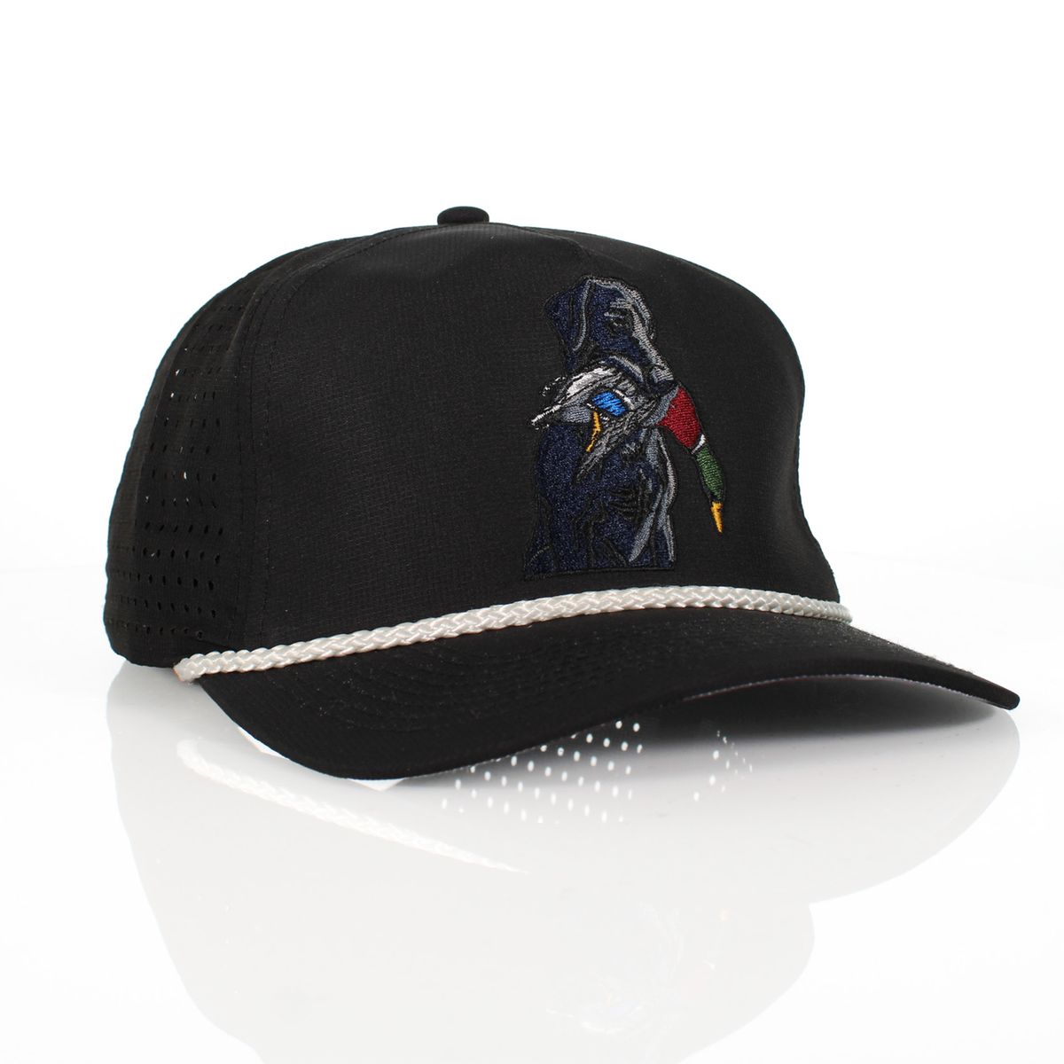 Black Lab Duck Dog 5-Panel Trucker Black