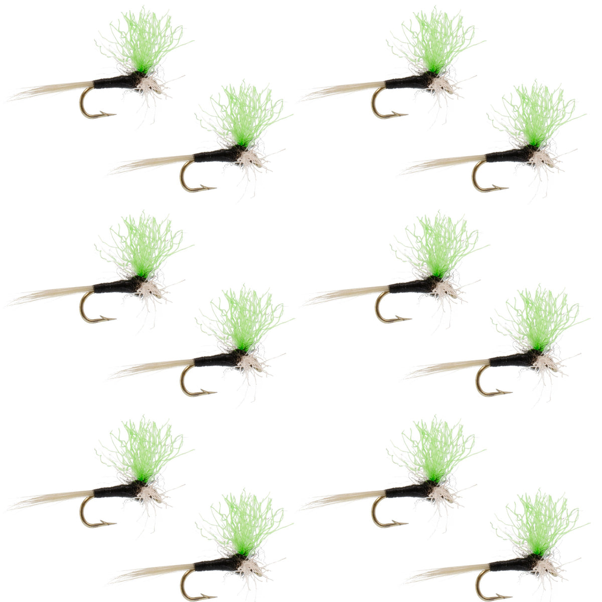 Trico Spinner High Visibility Green Post 12 Flies Hook Size 20