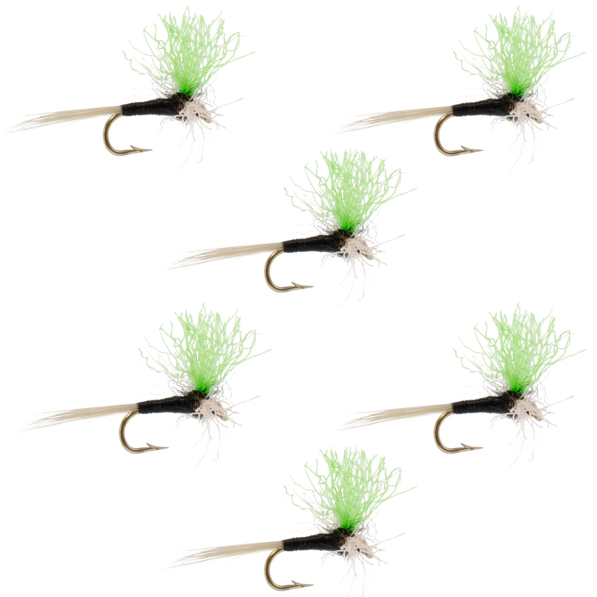 Trico Spinner High Visibility Green Post 6 Flies Hook Size 18