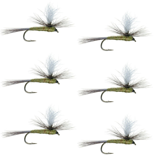 Blue Wing Olive BWO Parachute Dry Fly - 6 Flies Size 16