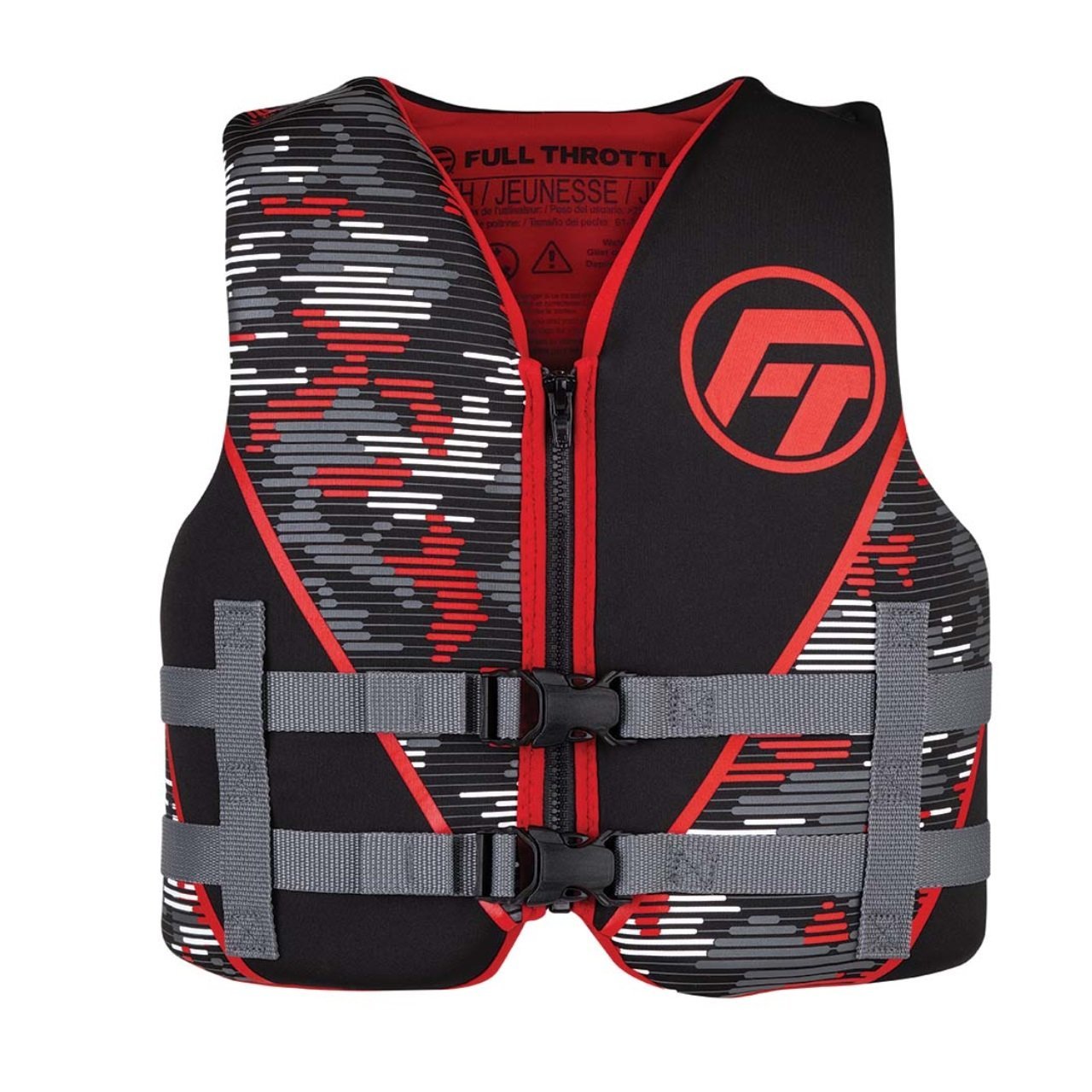Full Throttle Youth Rapid - Dry Life Jacket - Red/Black - The Online Fishing Store