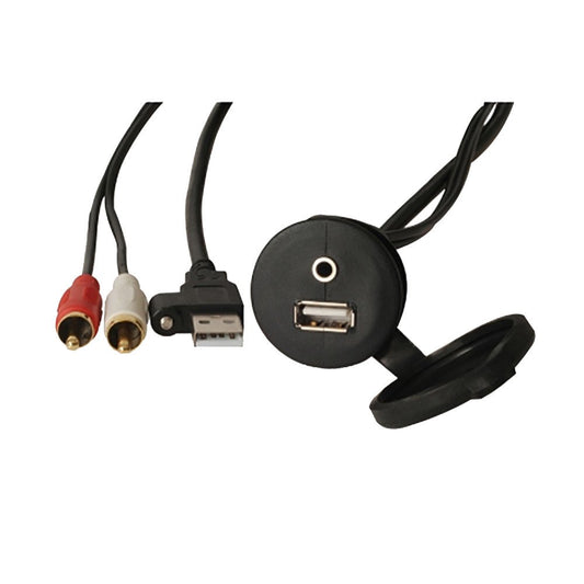 FUSION MS - CBUUSB3.5 Panel Mount USB & 3.5mm Headphone Jack - The Online Fishing Store