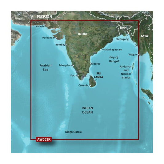 Garmin BlueChart® g3 HD - HXAW003R - Indian Subcontinent - microSD™/SD™ - The Online Fishing Store