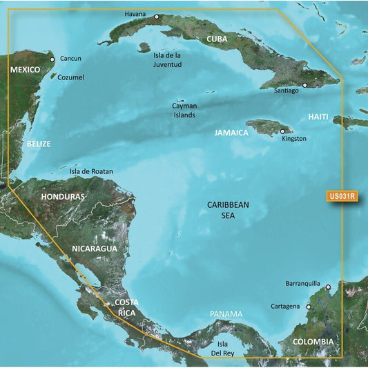 Garmin BlueChart® g3 Vision® HD - VUS031R - Southwest Caribbean - The Online Fishing Store