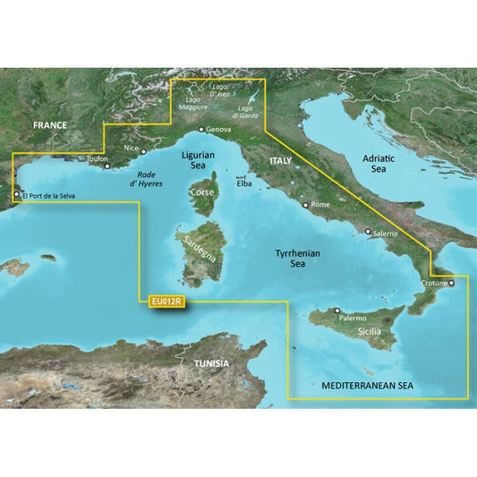 Garmin HEU012R, Mediterranean Sea, Central - West - The Online Fishing Store