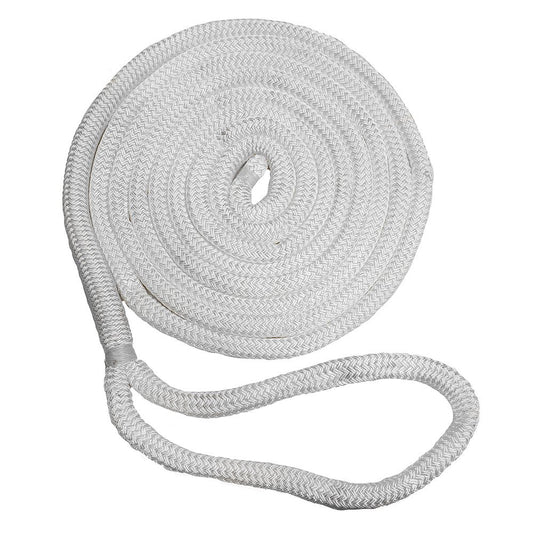 Dock Line 3/4" x 50' Nylon Double Braid White New England Ropes