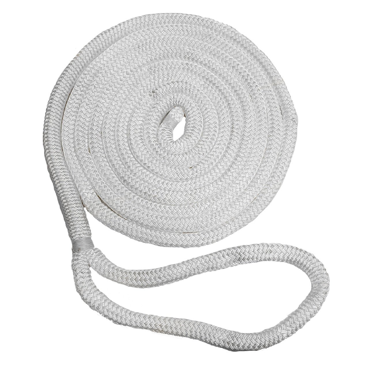 New England Ropes 1/2" Double Braid Dock Line - White - 25'