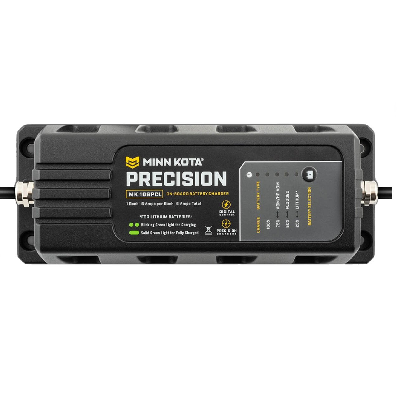 Minn Kota On-Board Precision Charger MK-106 PCL 1 Bank x 6 AMP LI Optimized
