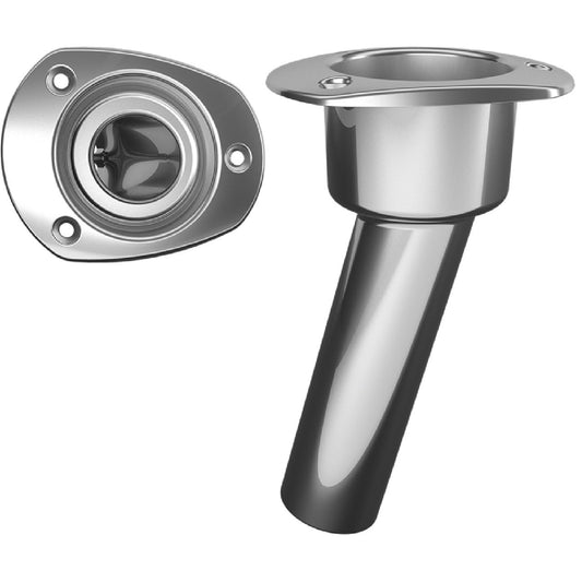 Mate Series Stainless Steel 15 deg Rod Holder - Open - Oval Top