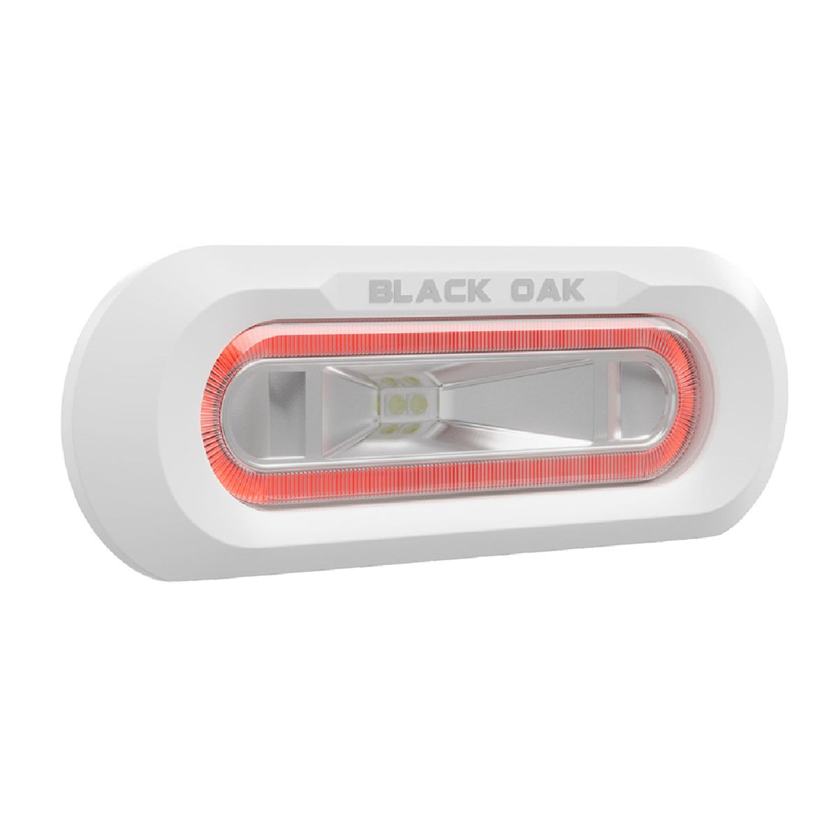 Black Oak Low Pro™ Marine Spreader Light - Flush Mount - White Housing - Red LED