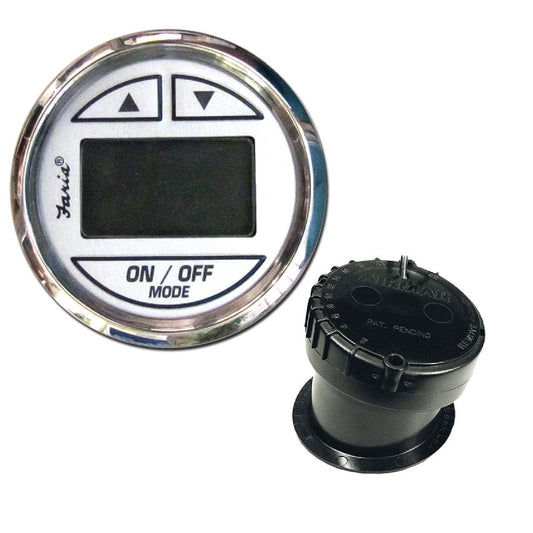 Faria Chesapeake White SS 2" Depth Sounder w/In-Hull Transducer