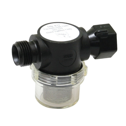 Shurflo Swivel Nut Strainer - 1/2" Pipe Inlet - Clear Bowl