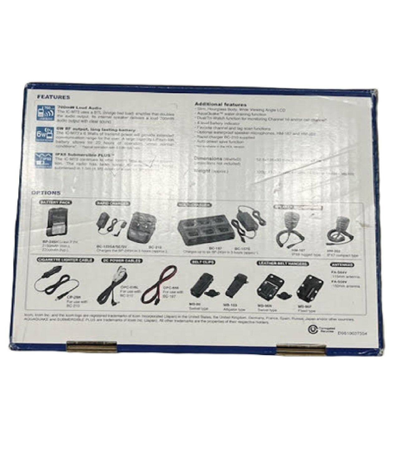 Icom M73 Submersible Handheld VHF Marine Radio - 6W-open box