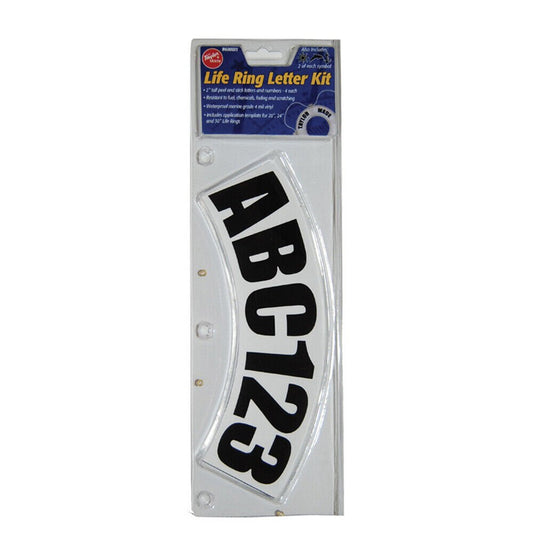 Taylor Made Boat Life Ring Letter Kit 2" Black Letters  Numbers