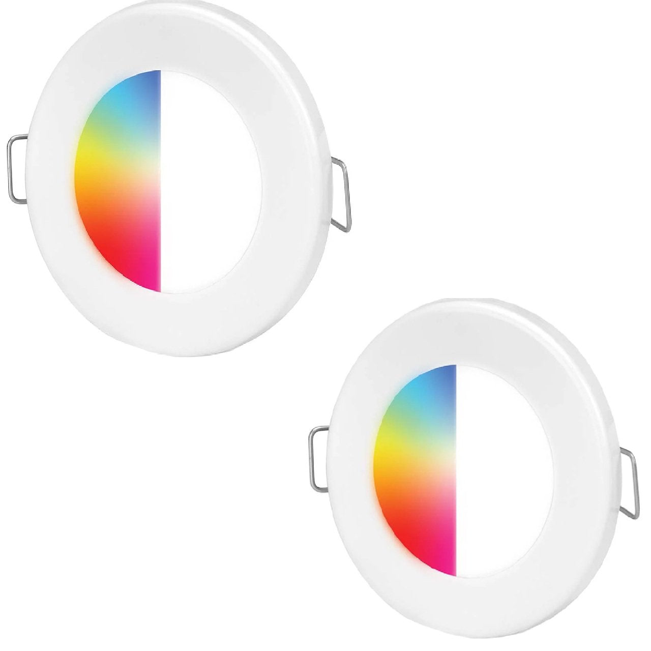 Hella Marine EuroLED75 RGBW Boat Downlight - White Bezel (2 Pack)