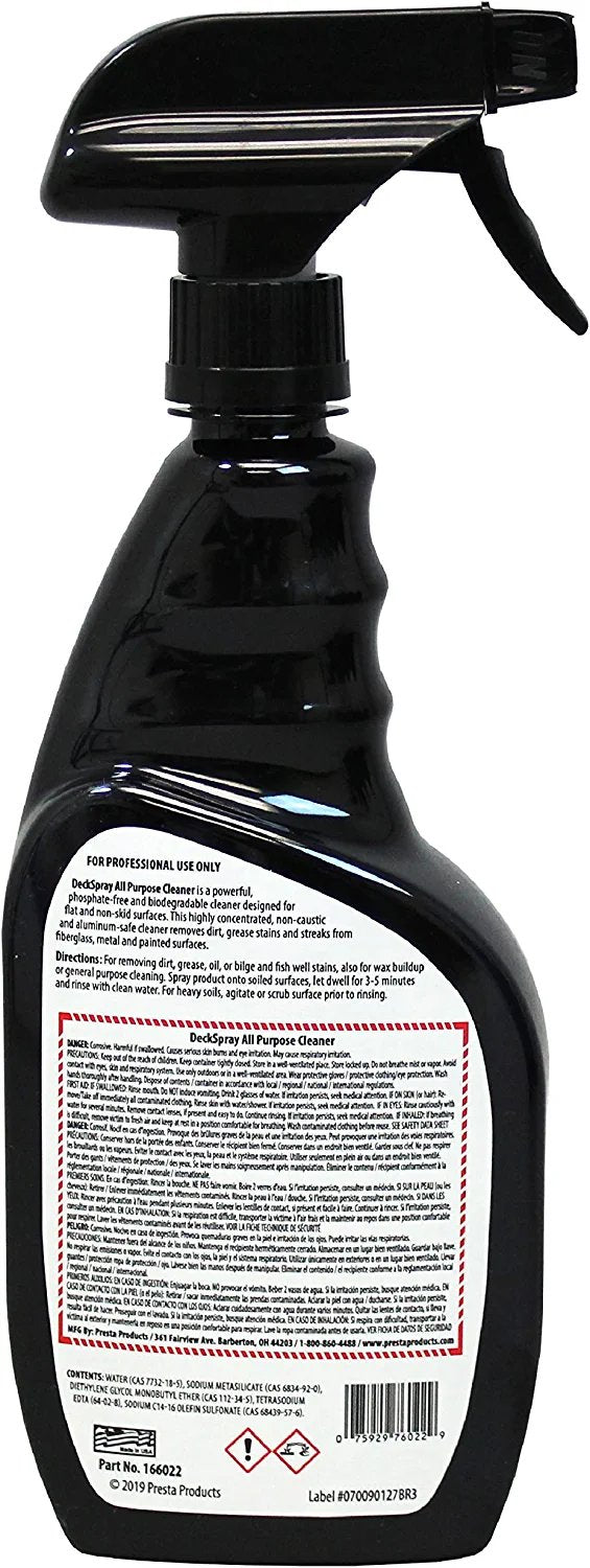 Presta Deck Spray All Purpose Cleaner - Powerful, Non-Skid Biodegradable Cleaner