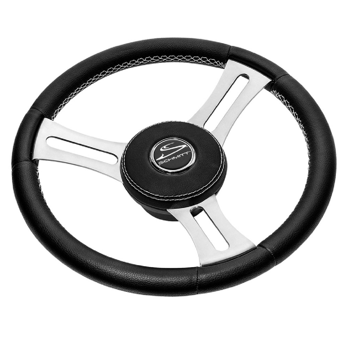 Schmitt Marine Torcello Elite 14" Boat Steering Wheel - Black Leather