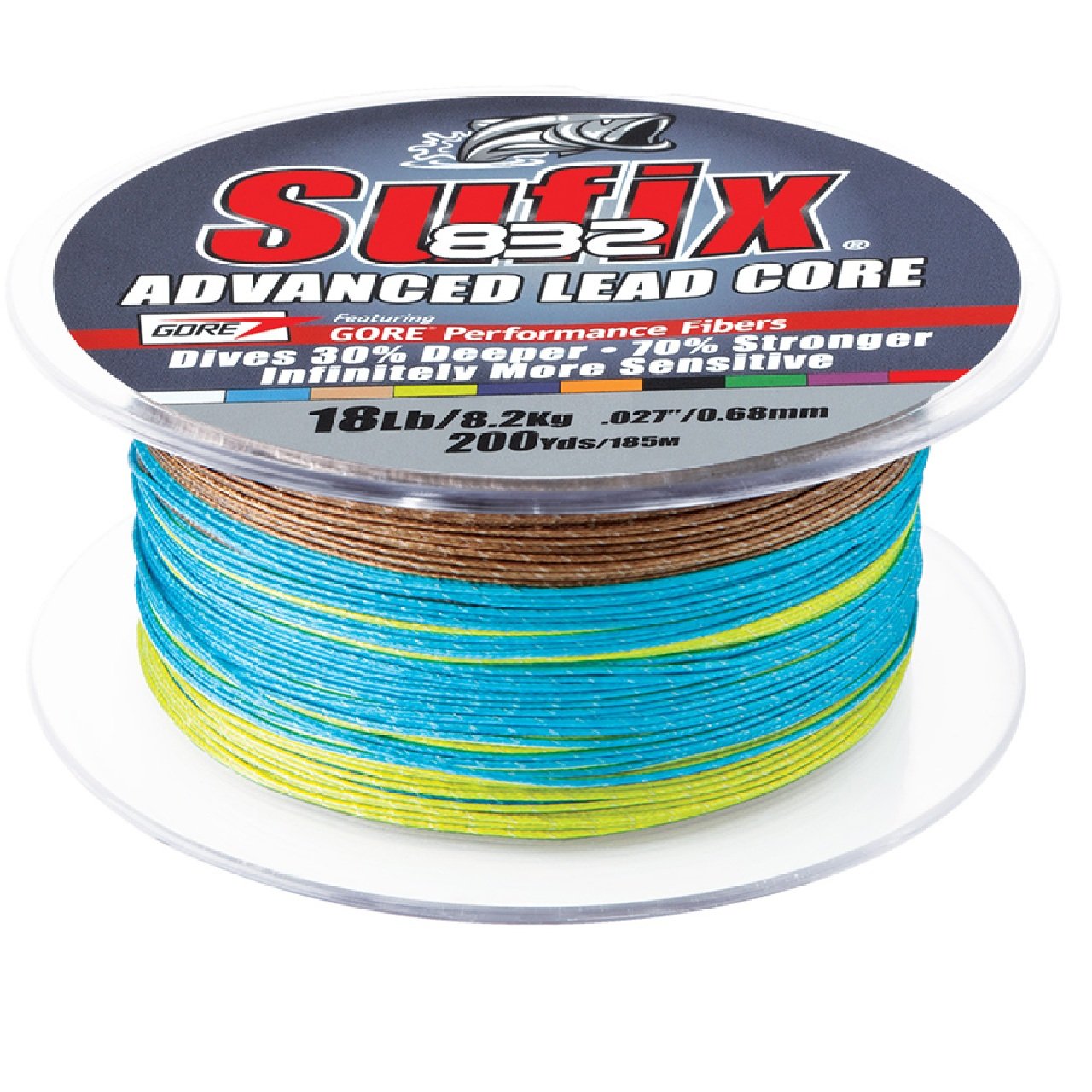 Sufix 832 Advanced Lead Core - 18lb - 10-Color Metered - 200 yds