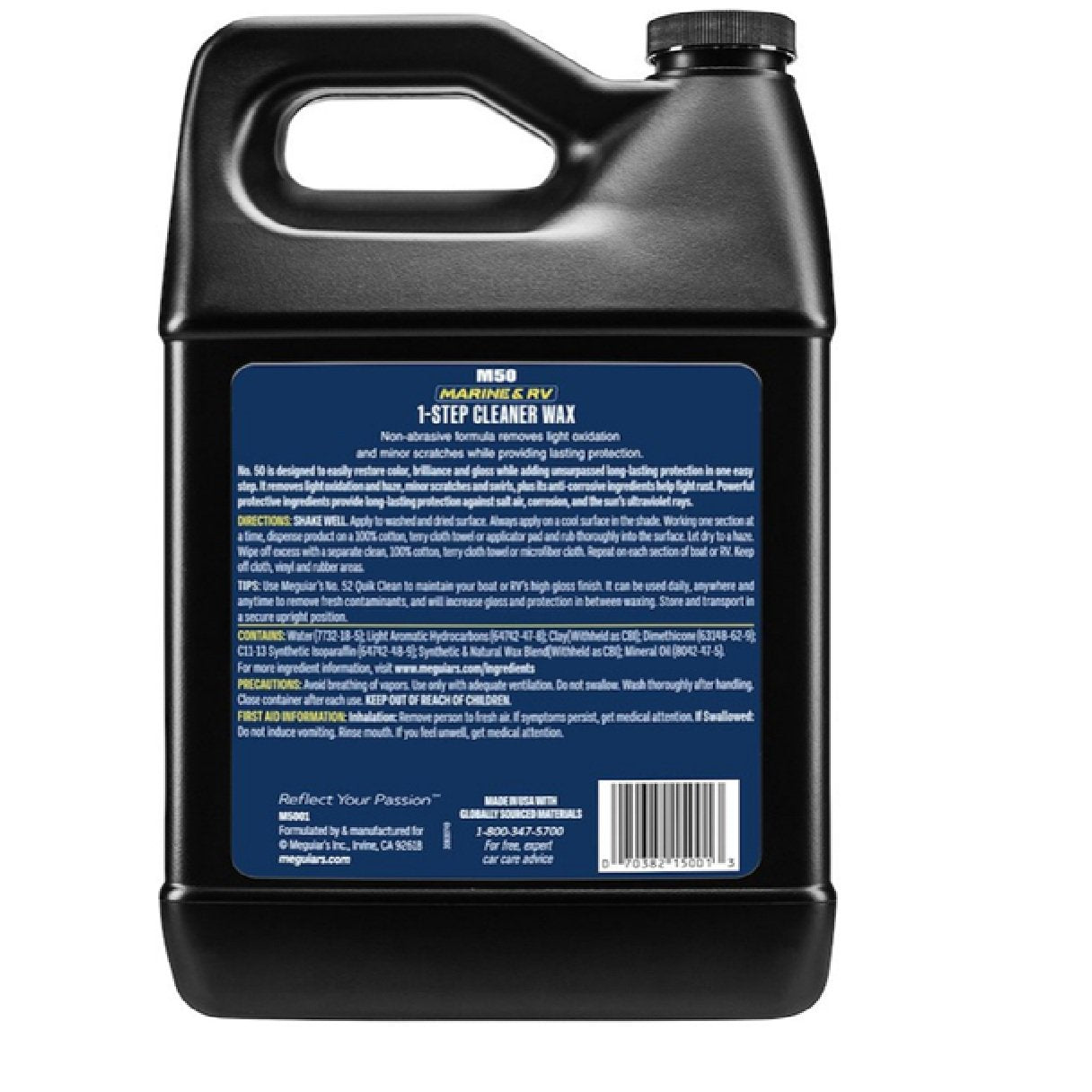 Meguiar's #50 Boat/RV One Step Cleaner Wax - Liquid 1 Gallon (M5001)