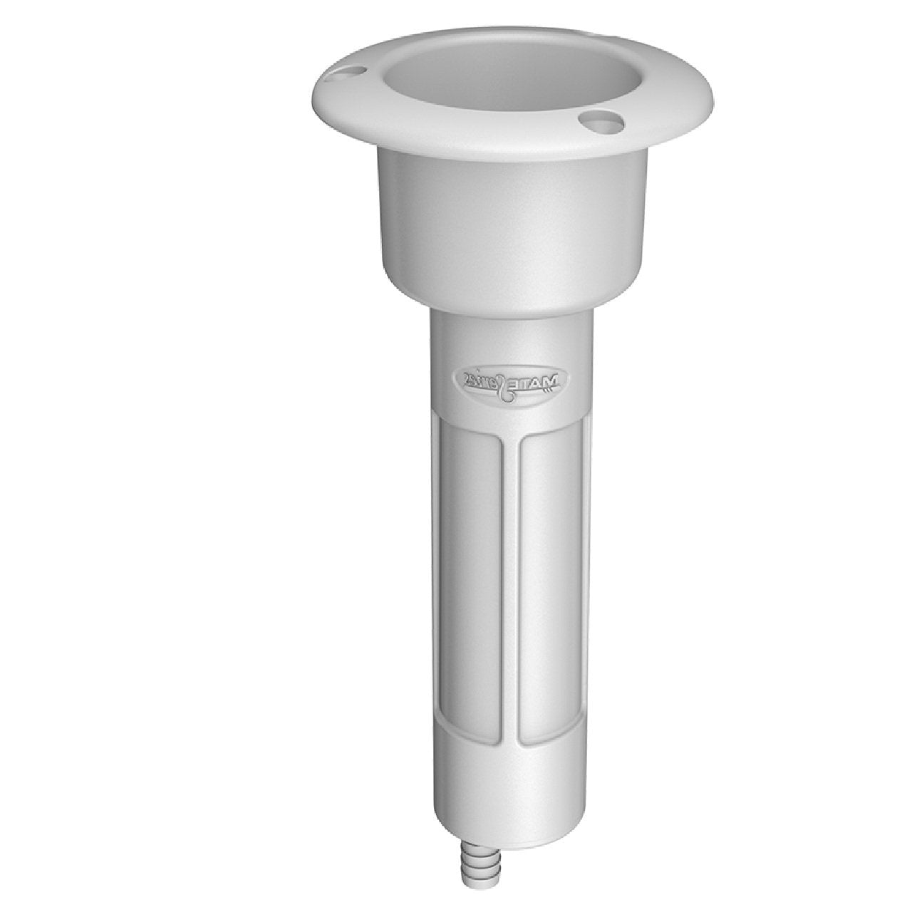 Mate Series Plastic 0° Rod & Cup Holder - Drain - Round Top - White