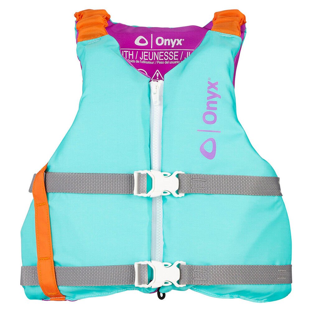 Onyx Youth Paddle Life Jacket Aqua PFD fits youth 55-88 lbs (121900-505-002-21)
