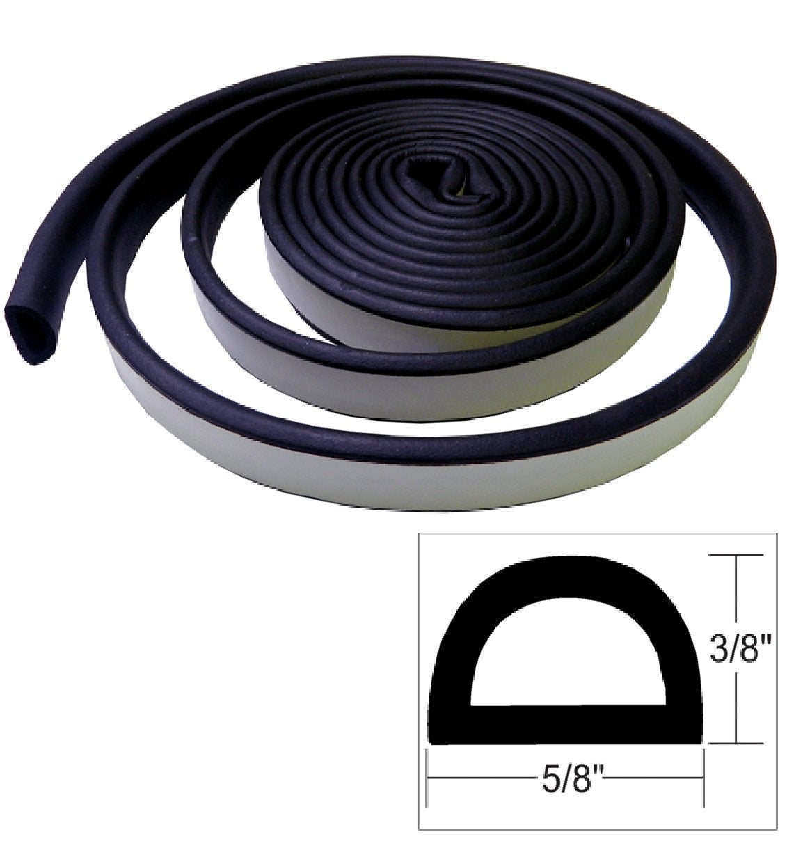 TACO Boat Weather Seal - 10'L x ⅜"H x ⅝"W - Black