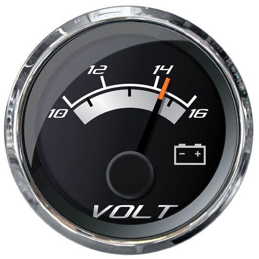 Faria Beede Instruments 22022 2 in. Platinum Voltmeter Gauge - 10-16 VDC