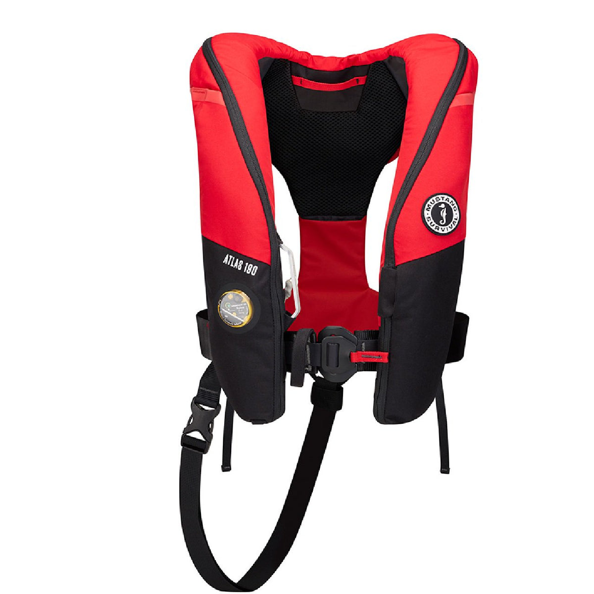 Mustang Atlas 190 DLX Open Ocean Inflatable PFD - Red/Black
