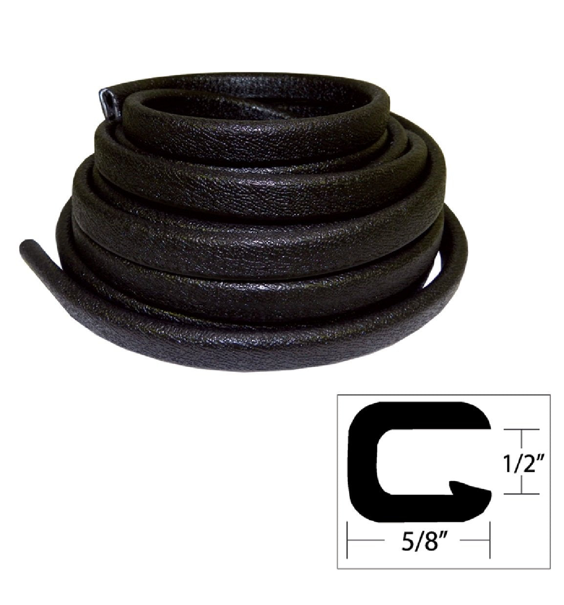 TACO Flexible Vinyl Boat Trim - ½" Opening x ⅝"W x 25'L - Black