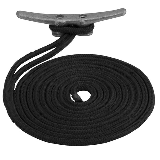 Sea-Dog Double Braided Nylon Dock Line - 5/8" x 25' - Black