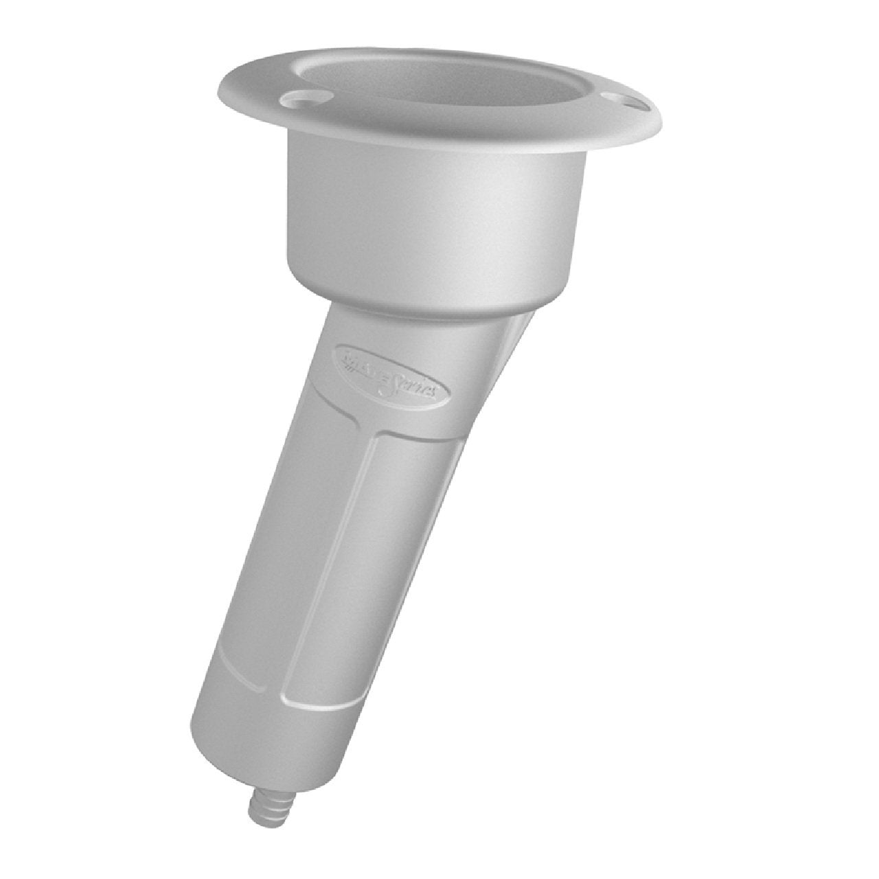 Mate Series Plastic 15° Rod & Cup Holder - Drain - Round Top - White