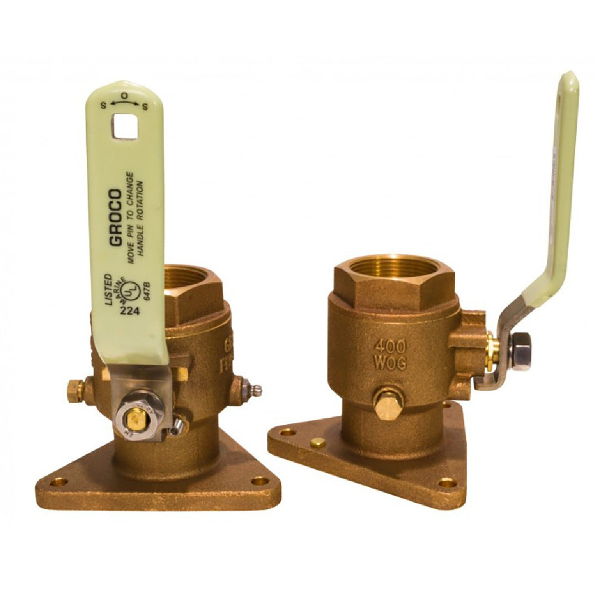 GROCO 3" Bronze Tri-Flanged Full Flow Ball Valve/Seacock
