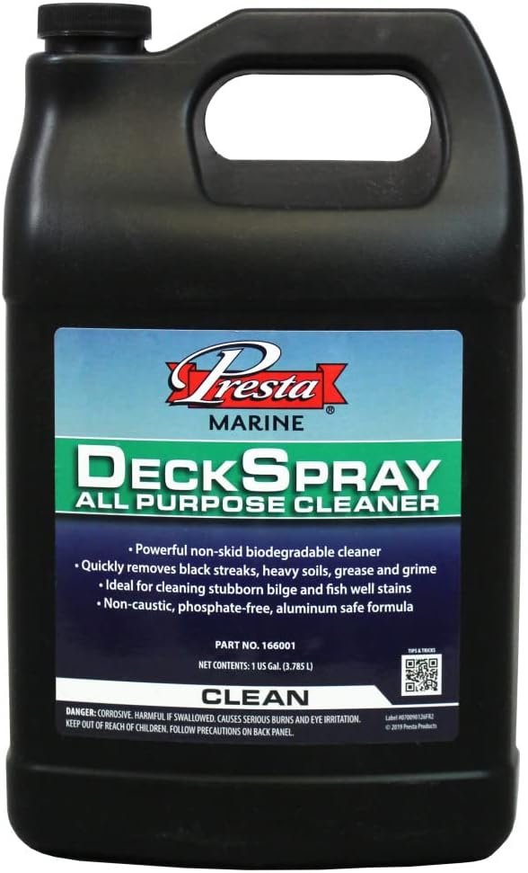 Presta Deck Spray All Purpose Cleaner -1 gal Powerful, Non-Skid Biodegradable Cleaner