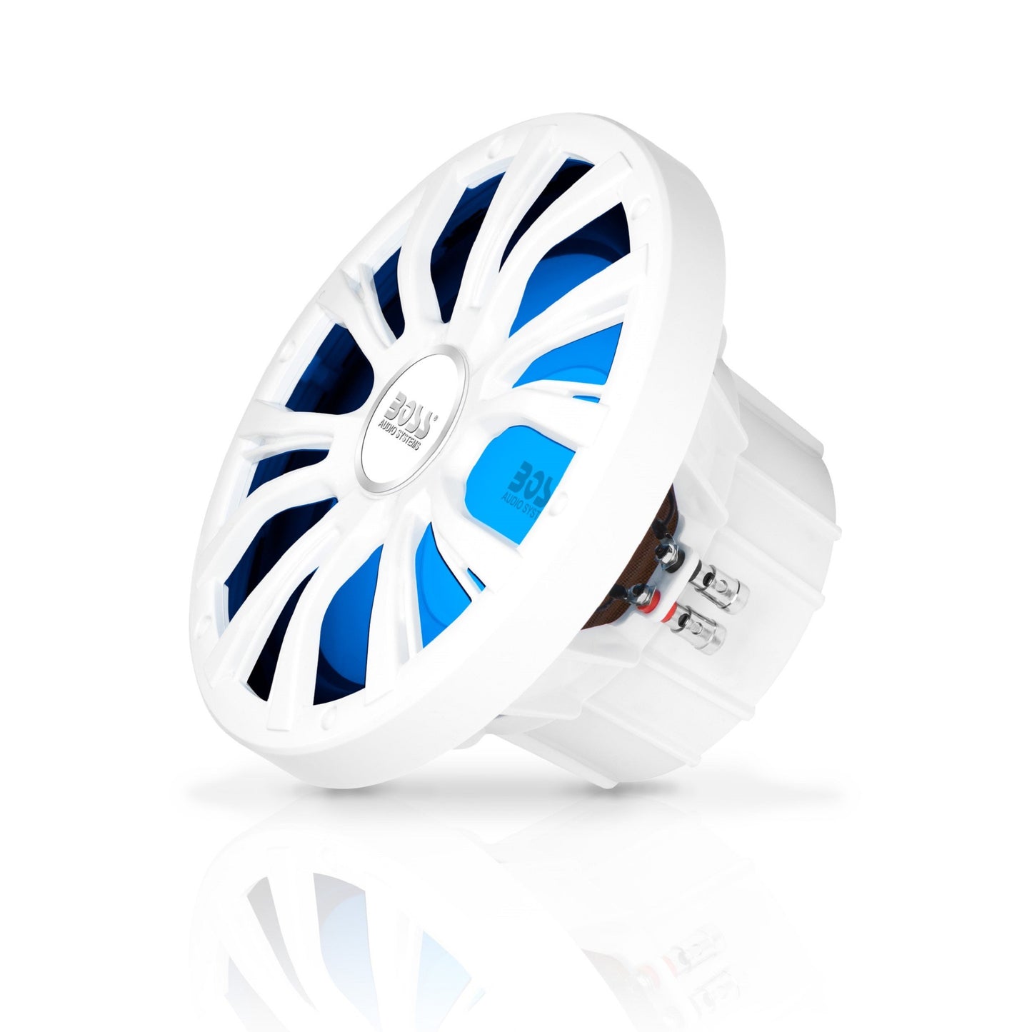BOSS Audio Systems MRGB10W 10 Inch Marine Audio Subwoofer - 800 Watts, Single 4 Ohm Voice Coil, Multi-Color Illumination, Weatherproof, Sold Individually, For Boxes and Enclosures, Use With Amplifier