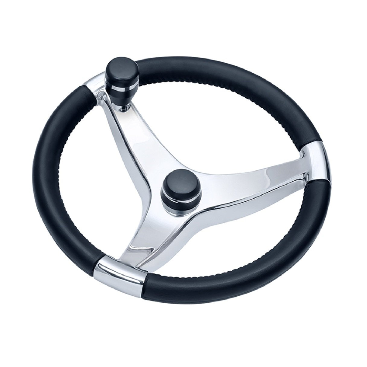 Schmitt Evo Pro 316 Cast Stainless Steel Steering Wheel w/Control Knob - 13.5" Diameter
