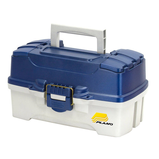 Plano 2-Tray Fishing Tackle Box w/Duel Top Access - Blue Metallic/Off White