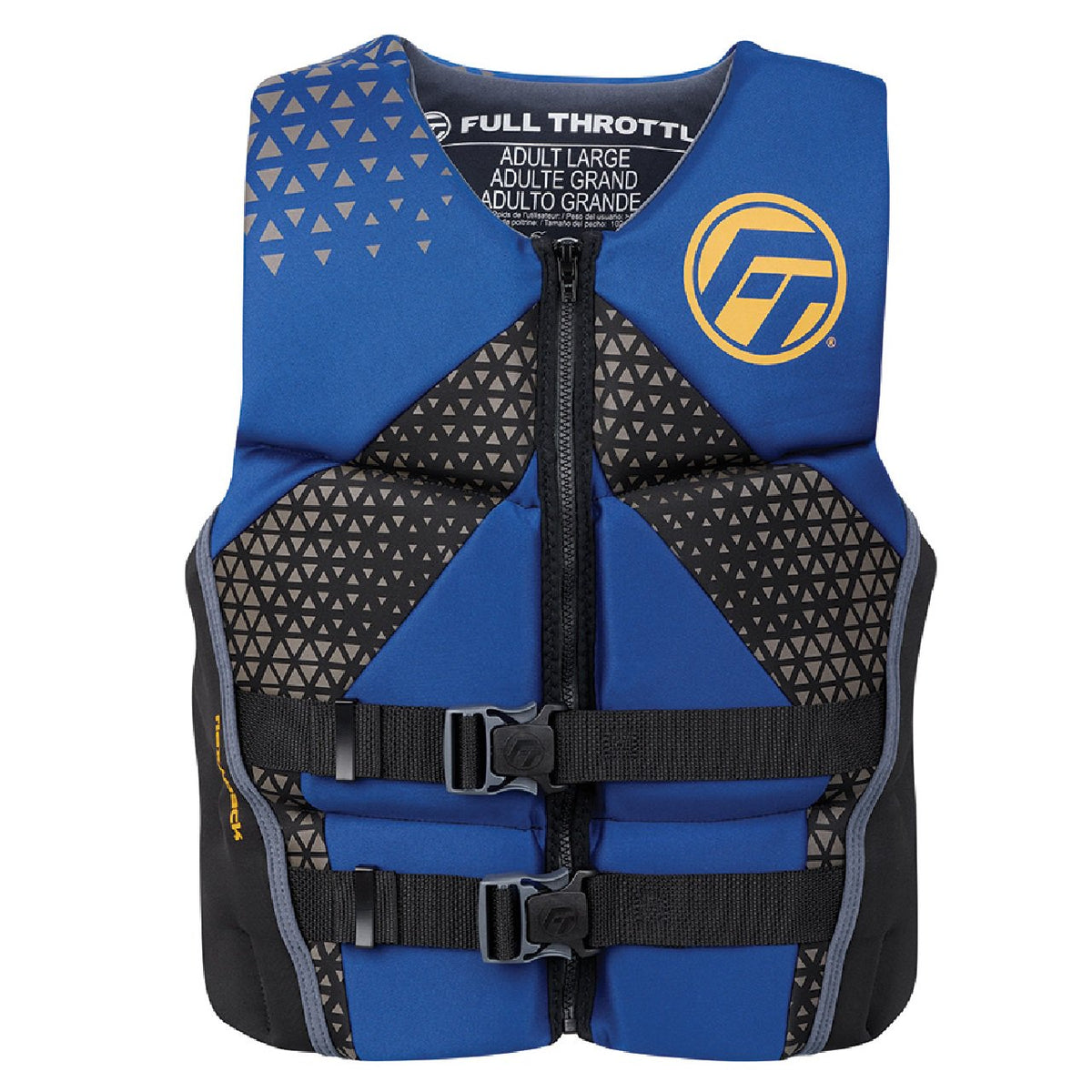 Full Throttle Men's Rapid-Dry Flex-Back Life Jacket - XL - Blue/Black