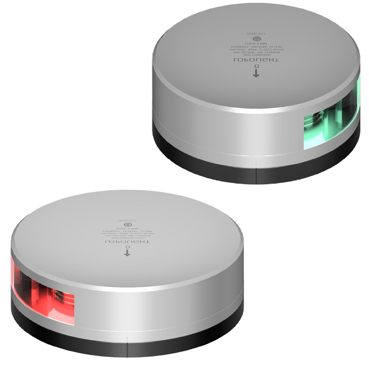 Lopolight Red/Green Combo Nav Light - 2NM - Silver Housing w/FB Base