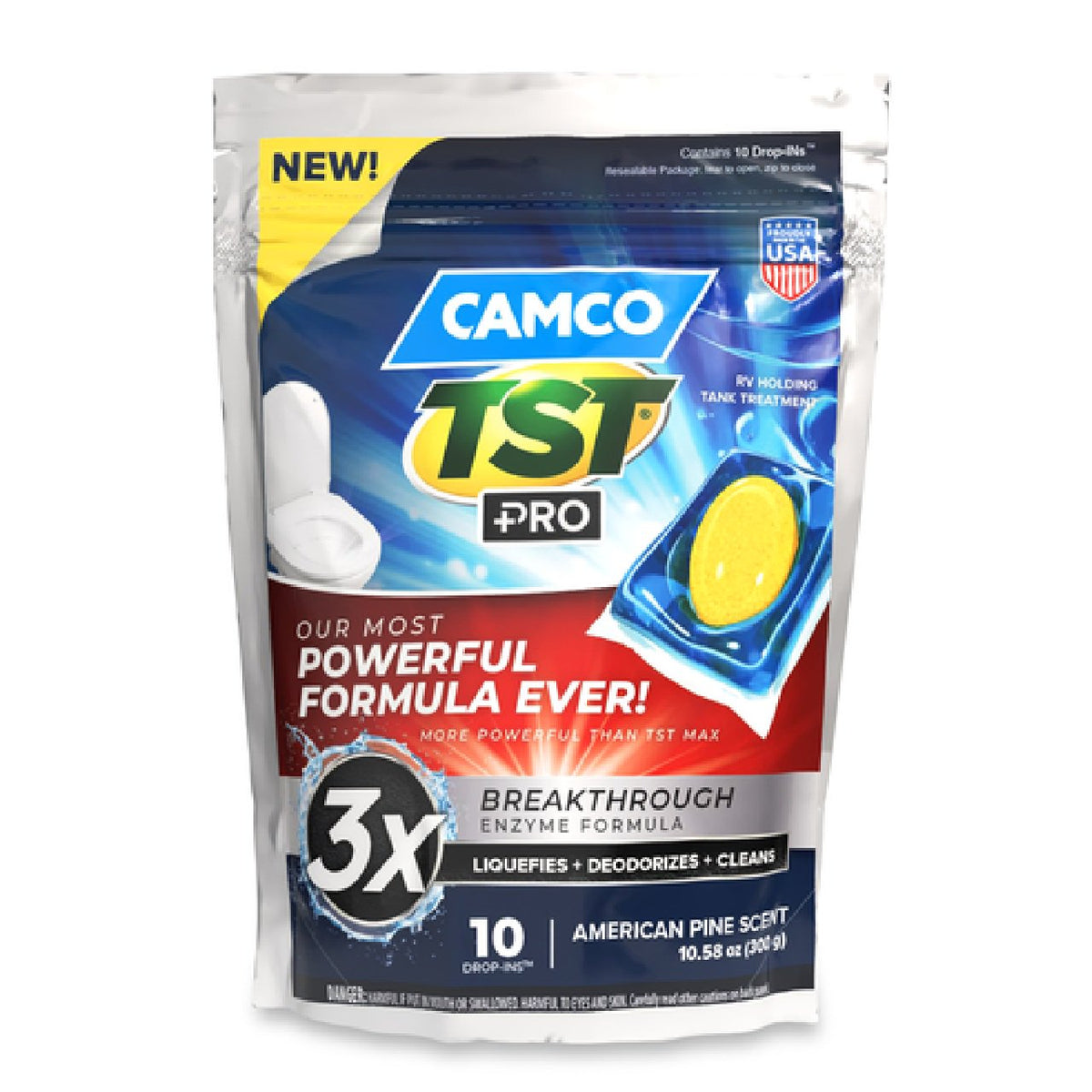 Camco TST Pro RV Holding Tank Treatment Drop-Ins - American Pine *10-Pack