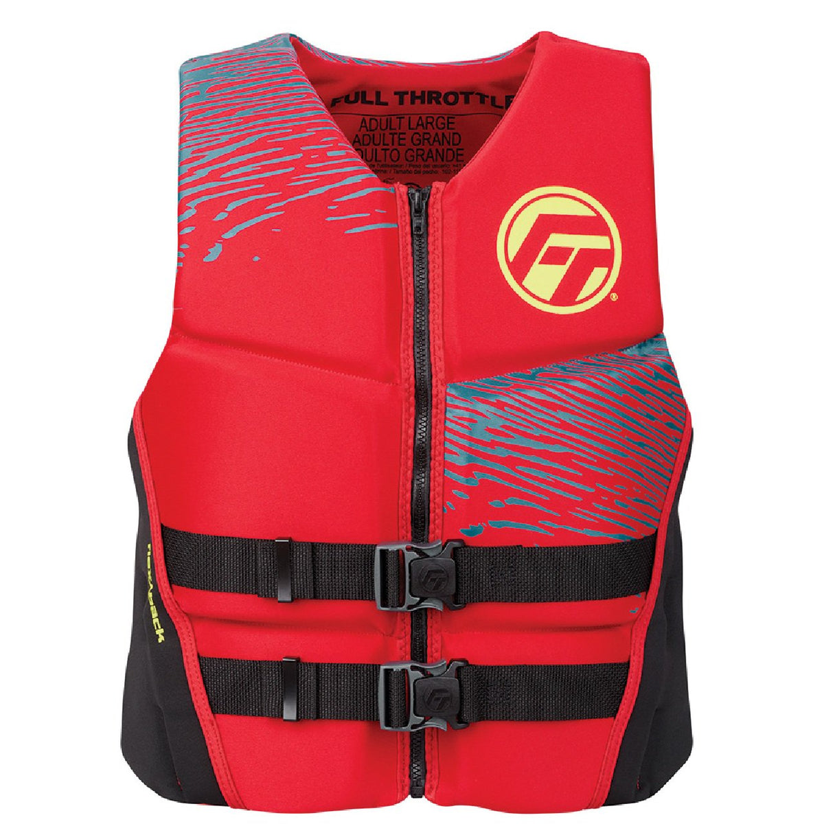 Full Throttle Men's Rapid-Dry Flex-Back PFD Life Jacket - M - Red/Black