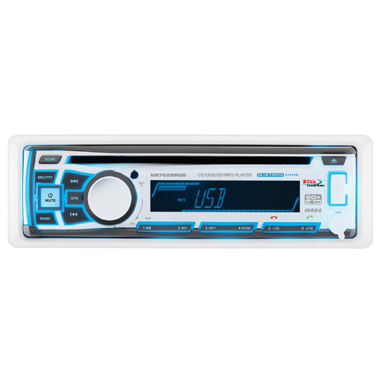 Boss Audio Marine Stereo w/AM/FM/CD/BT/USB- MR762BRGB