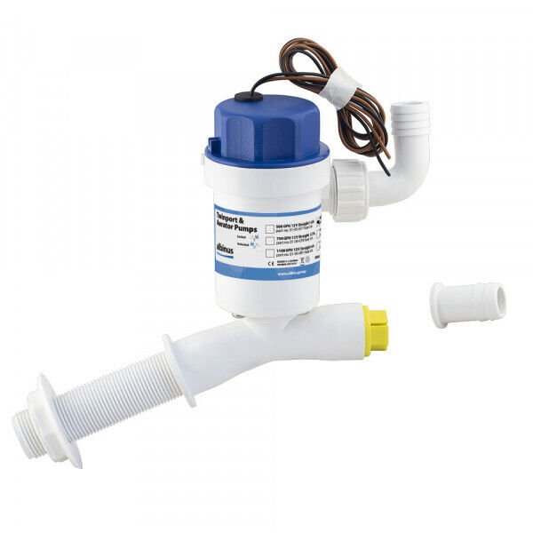 Albin Group Cartridge Aerator Pump - 1100 GPH - 12V - Angled