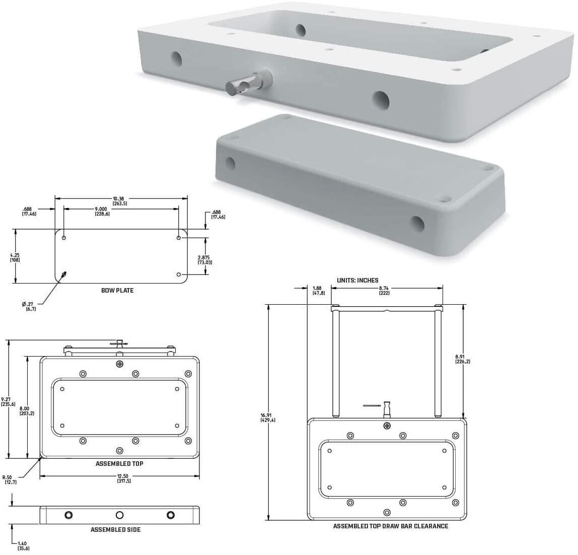 Trolling Motor Bracket Minn Kota RTA-54 Riptide  Composite
