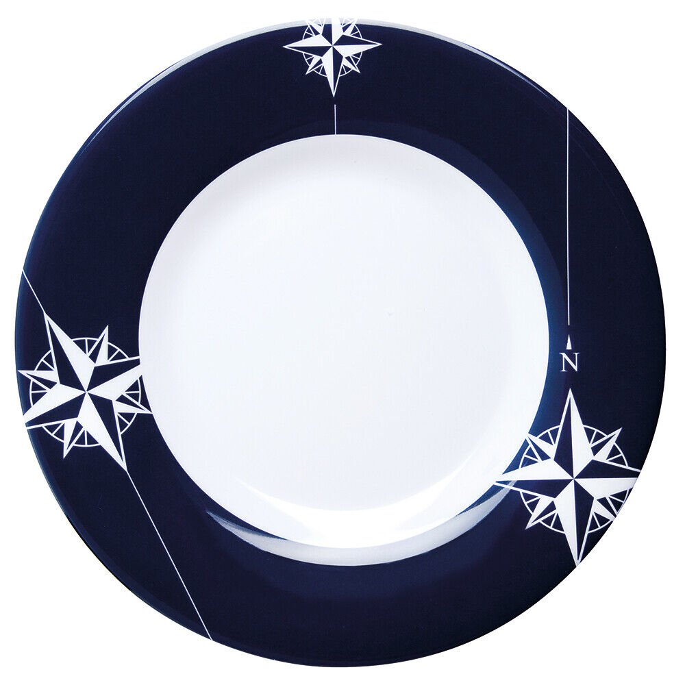 Marine Business Melamine Non-Slip, Flat, Round Dinner Plate - NORTHWIND - 10"